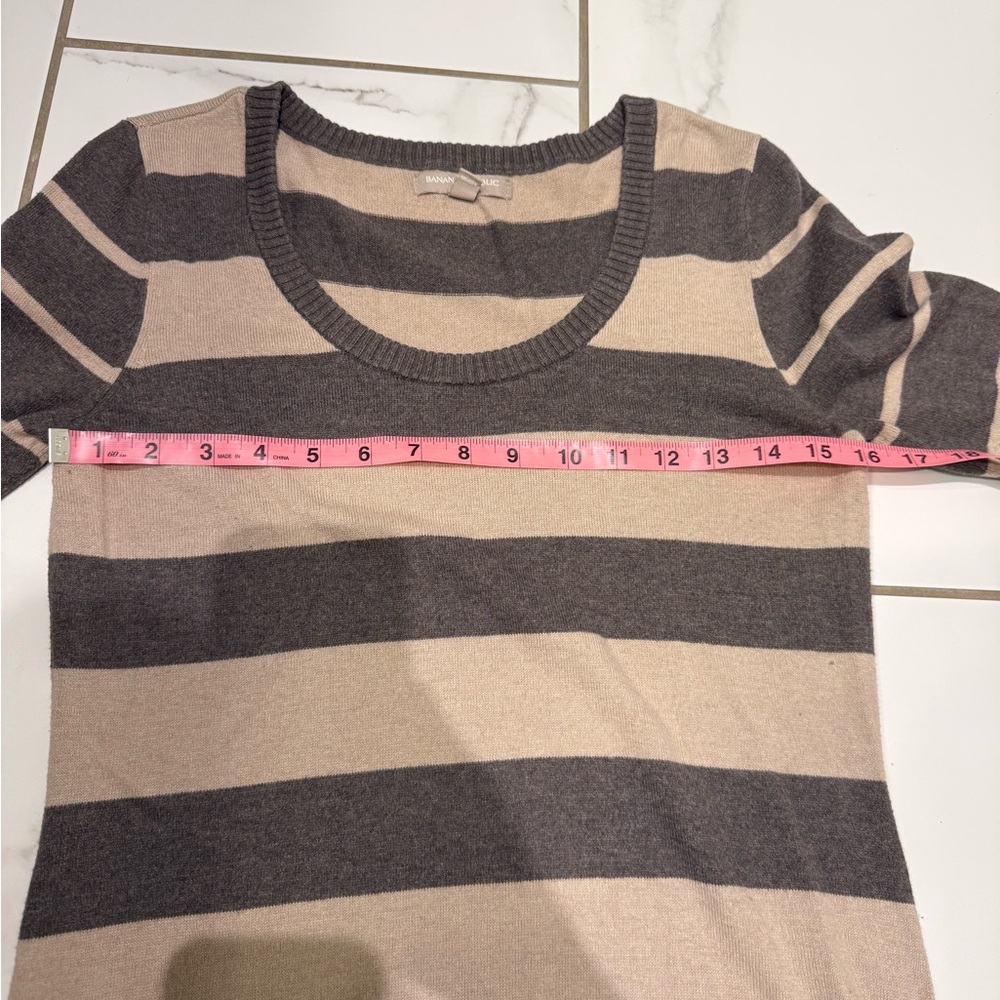 Banana Republic Womens Striped Knit Scoop Neck Long Sleeve Sweater Dress Grey S - Picture 5 of 7